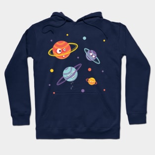 Cute Planets Cartoon Space Hoodie